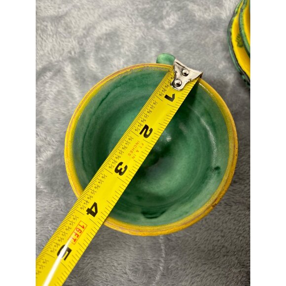 F.B.C. Anaca Italy Ceramic Tea Cup & Saucer Set Artisan 5505 Folkart signed - Picture 5 of 16